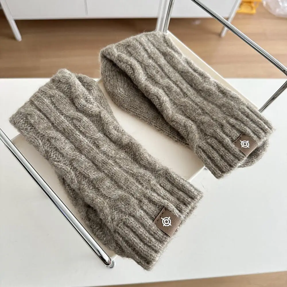 Knitted Wool Warm Socks Japanese Korean Casual Solid Color Simple Style Mid-Calf Length Socks Twist Striped Socks