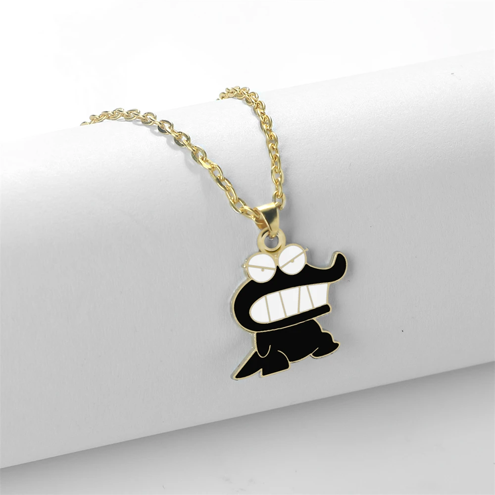 Funny Animal Angry Crocodile Pendant Necklaces for Women Creative Cartoon Golden Alloy Chain Lobster Clasp Fashion Jewelry Gifts