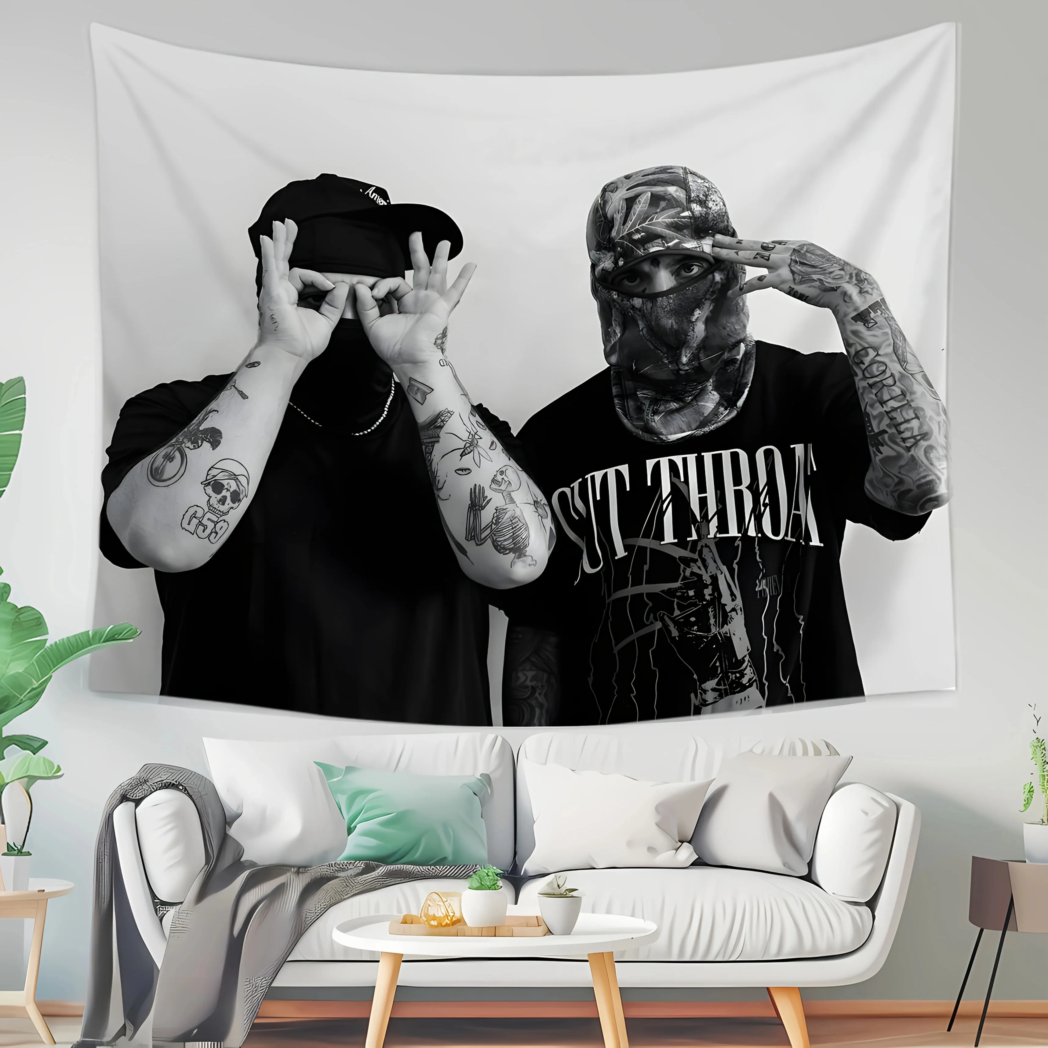1pc Suicide Music Theme Funny Bedroom Tapestry, Cool Art Wall Hanging for Boys and Girls Room Decor