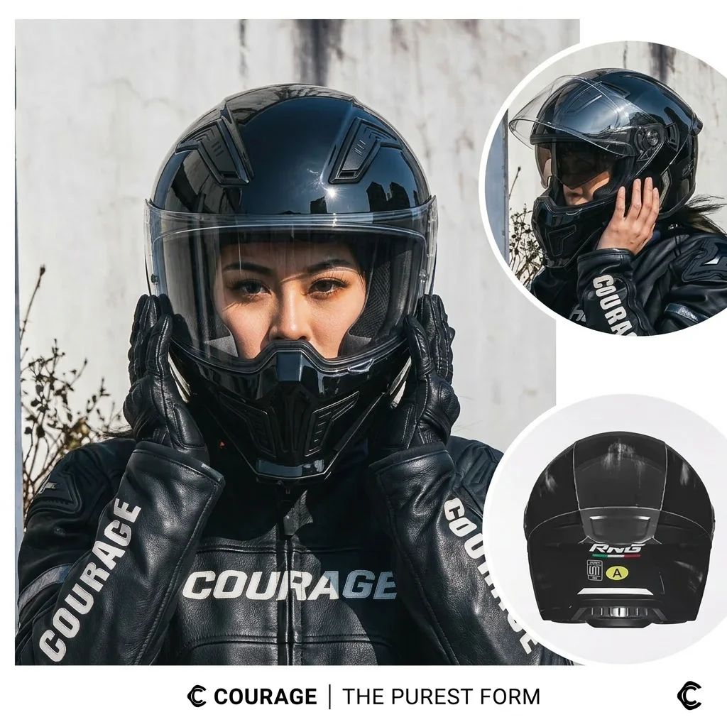 Vintage Black Modular Convertible Ventilated Helmet Switch Full Face To 3/4 Open Face For Cruiser Off-Road Dirt Bike Motorcycle