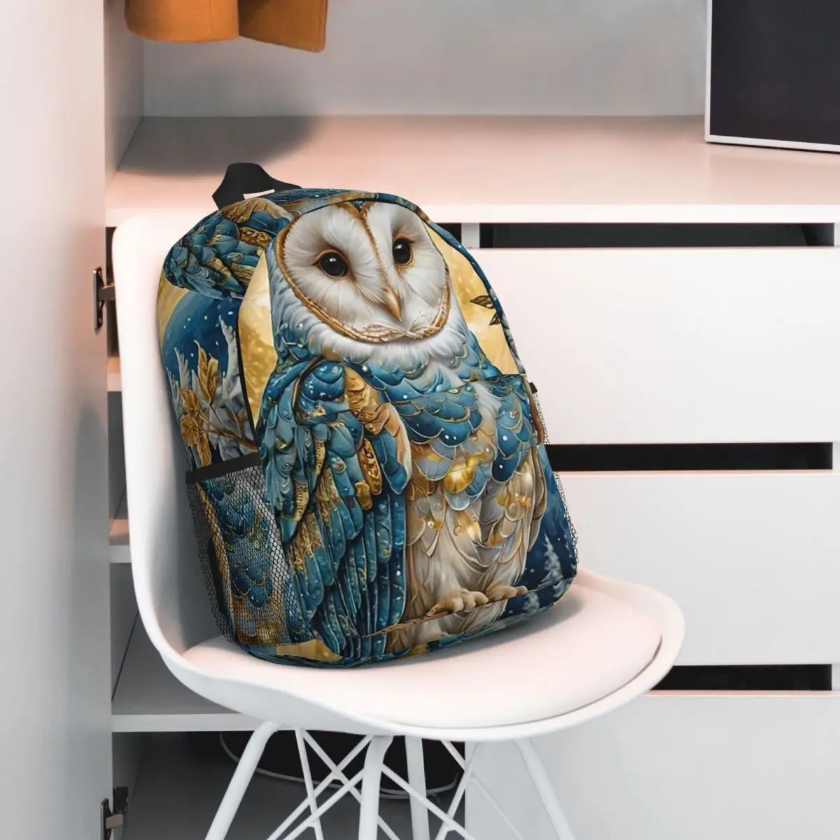 Night Flying Owl And Moon Backpack Student BookBag Kids School Bag Laptop Shoulder Bags for Boys Girls