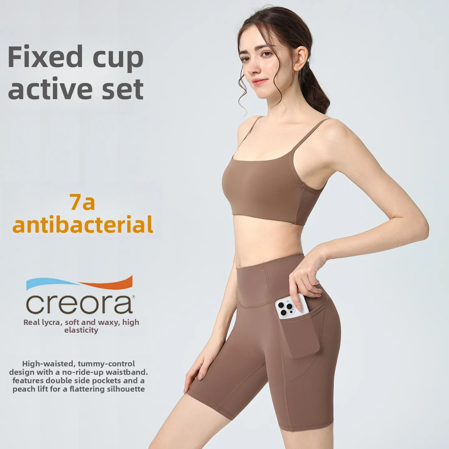 Yoga suit camisole high waist hip leggings tight running fitness pants quick-drying cycling shorts