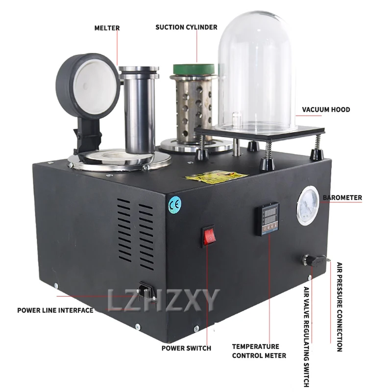 2-In-1 Casting Machine Vacuum And Melting Equipment 2L High Temperature Refining Metal For Jewelry Casting And Investing Tools