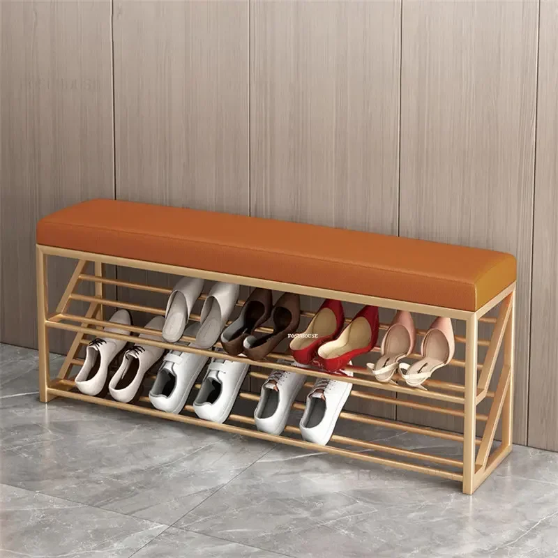 

Household Wrought Iron Shoe Changing Stool Home Furniture Hallway Porch Ottomans Nordic Shoe Cabinet Apartment Dormitory Bench