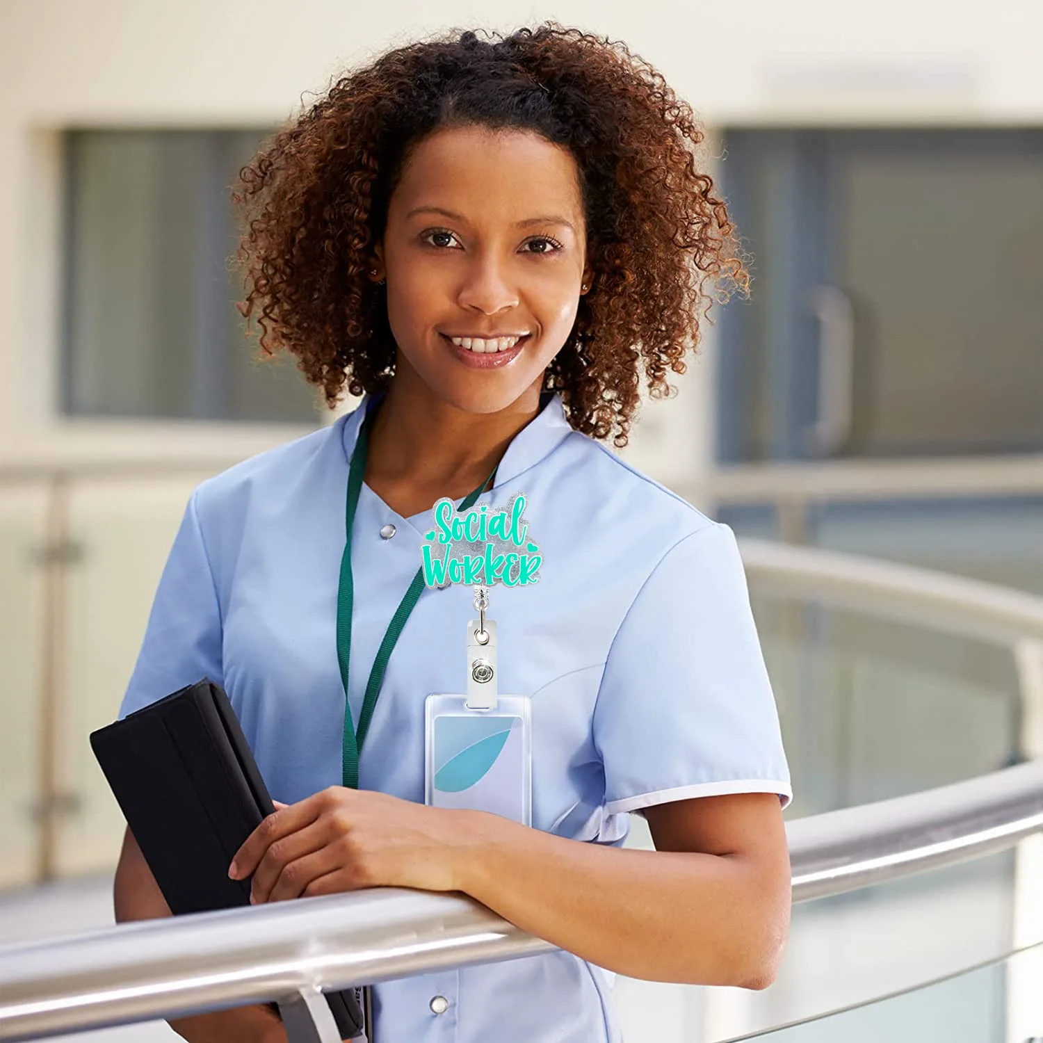 Акриловый держатель-Бейдж для медсестры с вращением на 360 градусов