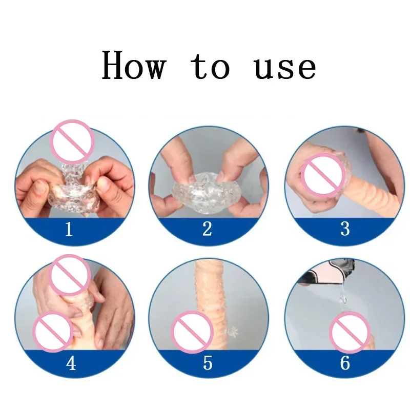 4 Types Thicken Penis Enlarge Sleeve Reusable Condom Cock Extender Delay Ejaculation Sex Toys For Men Intimate Goods Sex Shop