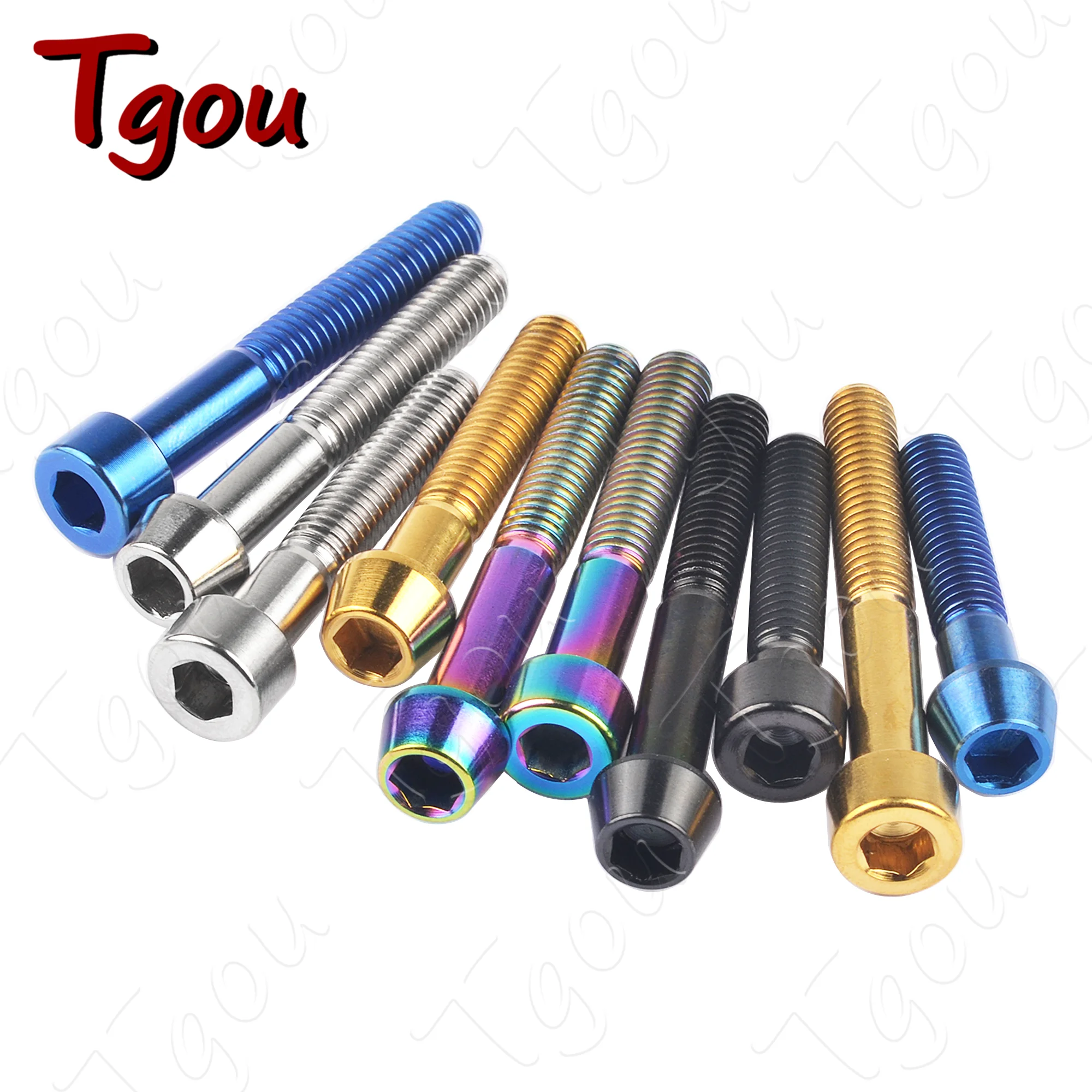 Tgou Titanium Bolt M6x10/15/16/18/20/25/30/35/40/45/50/55/60/65mm Allen Key Screw for Bicycle Headset Brake Bicicleta Bolt