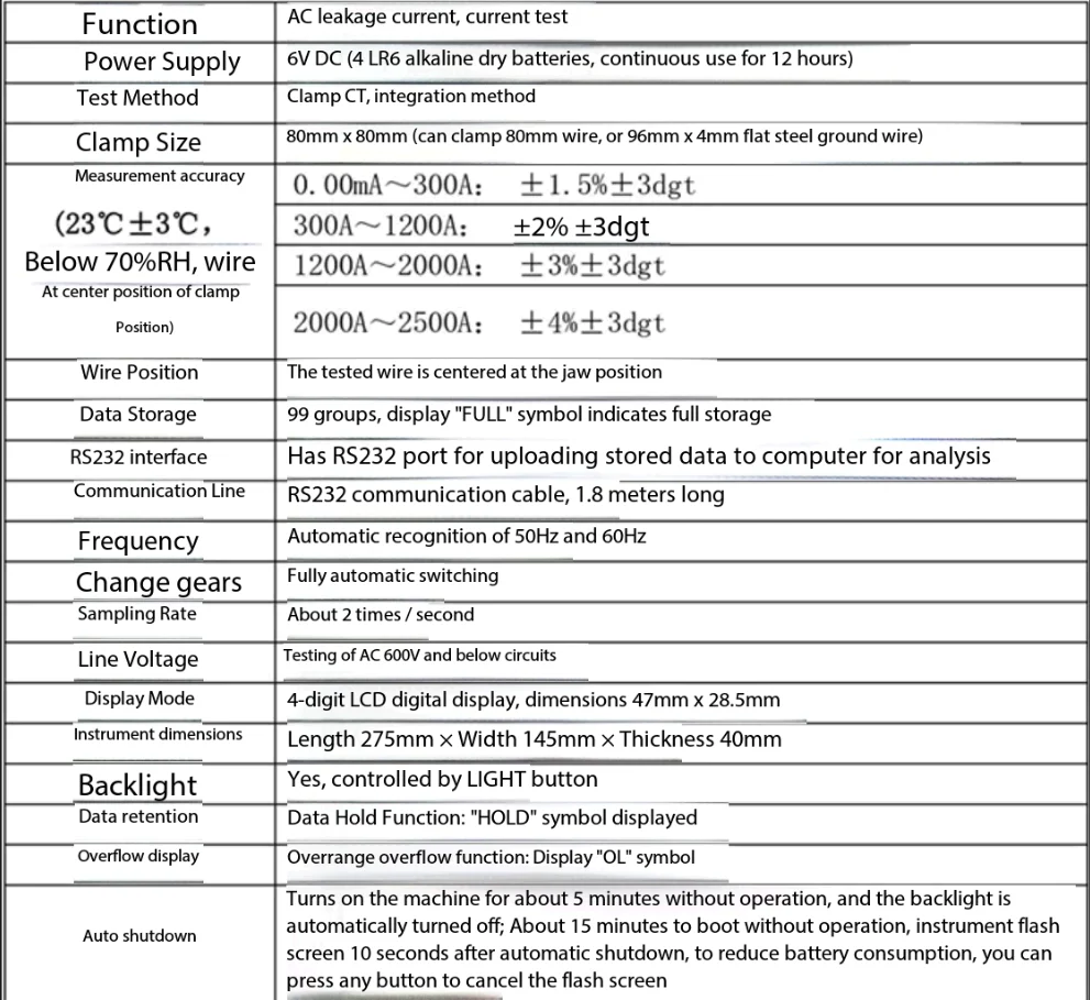 ETCR7000/B Large-Range Clamp Meter/High Current Clamp Meter/Leakage Current Test