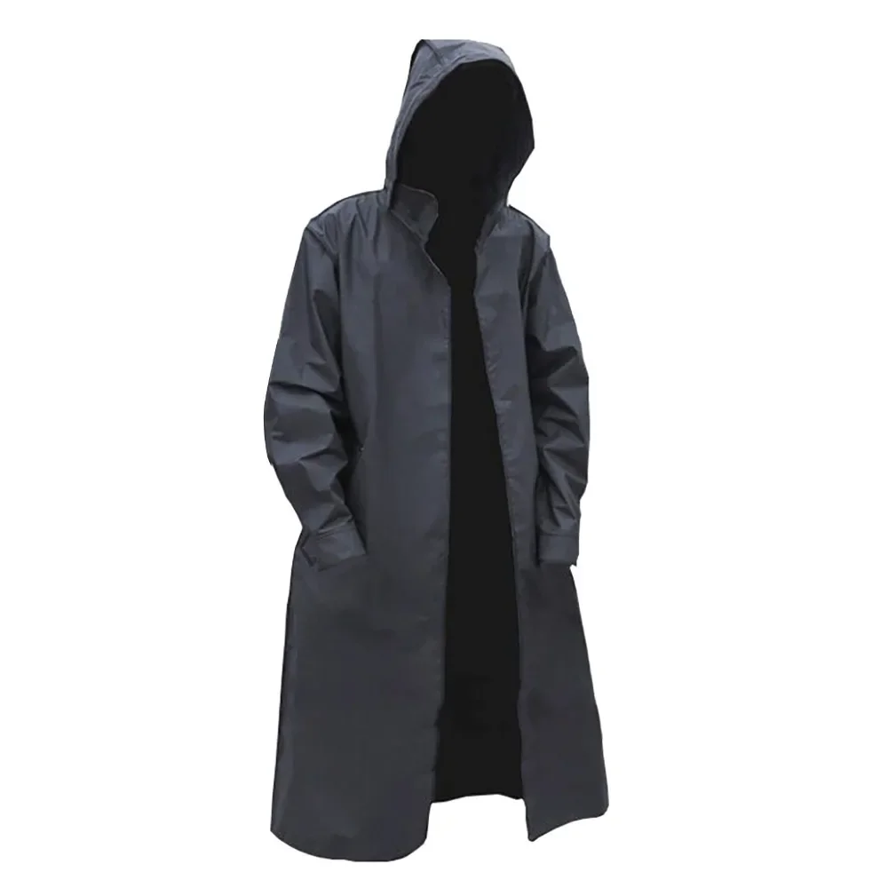 

Super Cool Black Windproof Raincoat Capes Long Style Short Overcoat Fashion Temperament Gift Toussaint Cosplay Costumes