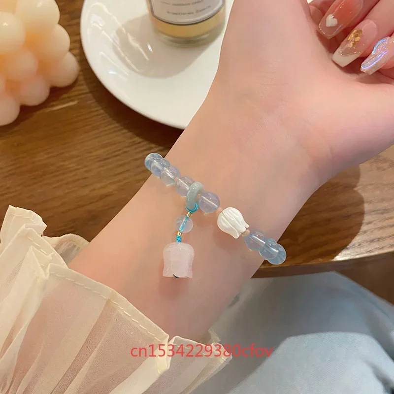 Light Luxury Aquamarine Crystal Bracelet Sweet Refreshing Charm Jewellery Fashion Fairy Handmade Exquisite Gift