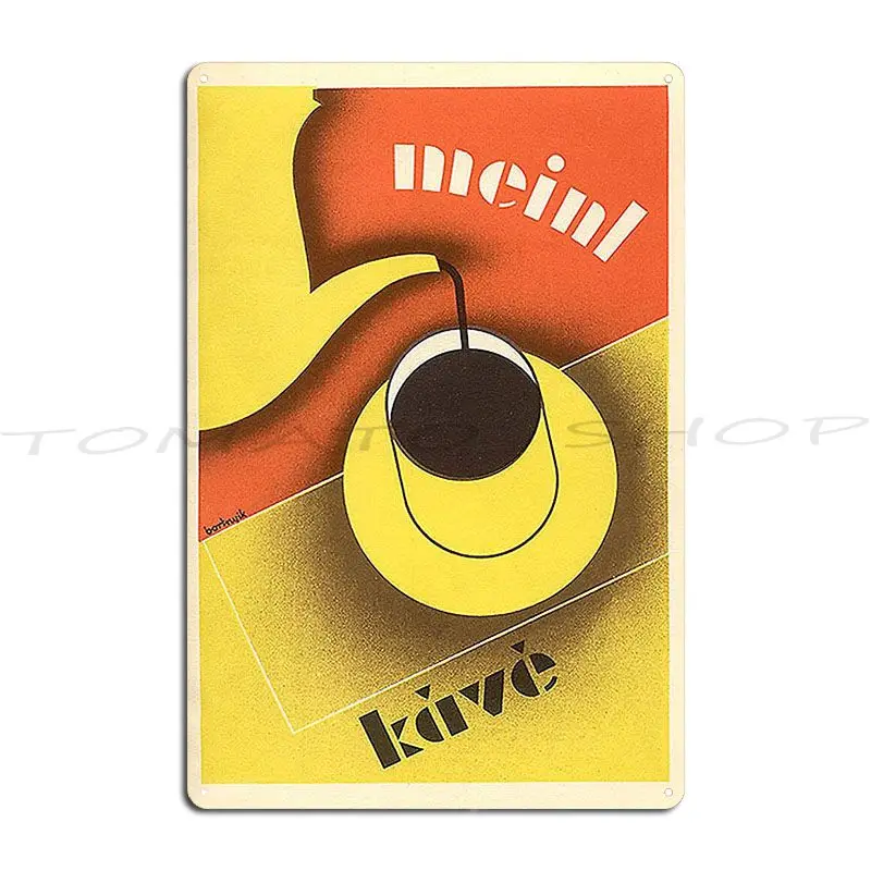 Coffee Vintage Beverage Poster Metal Sign Wall Cave Cinema Bar Cinema Printed Tin Sign Poster