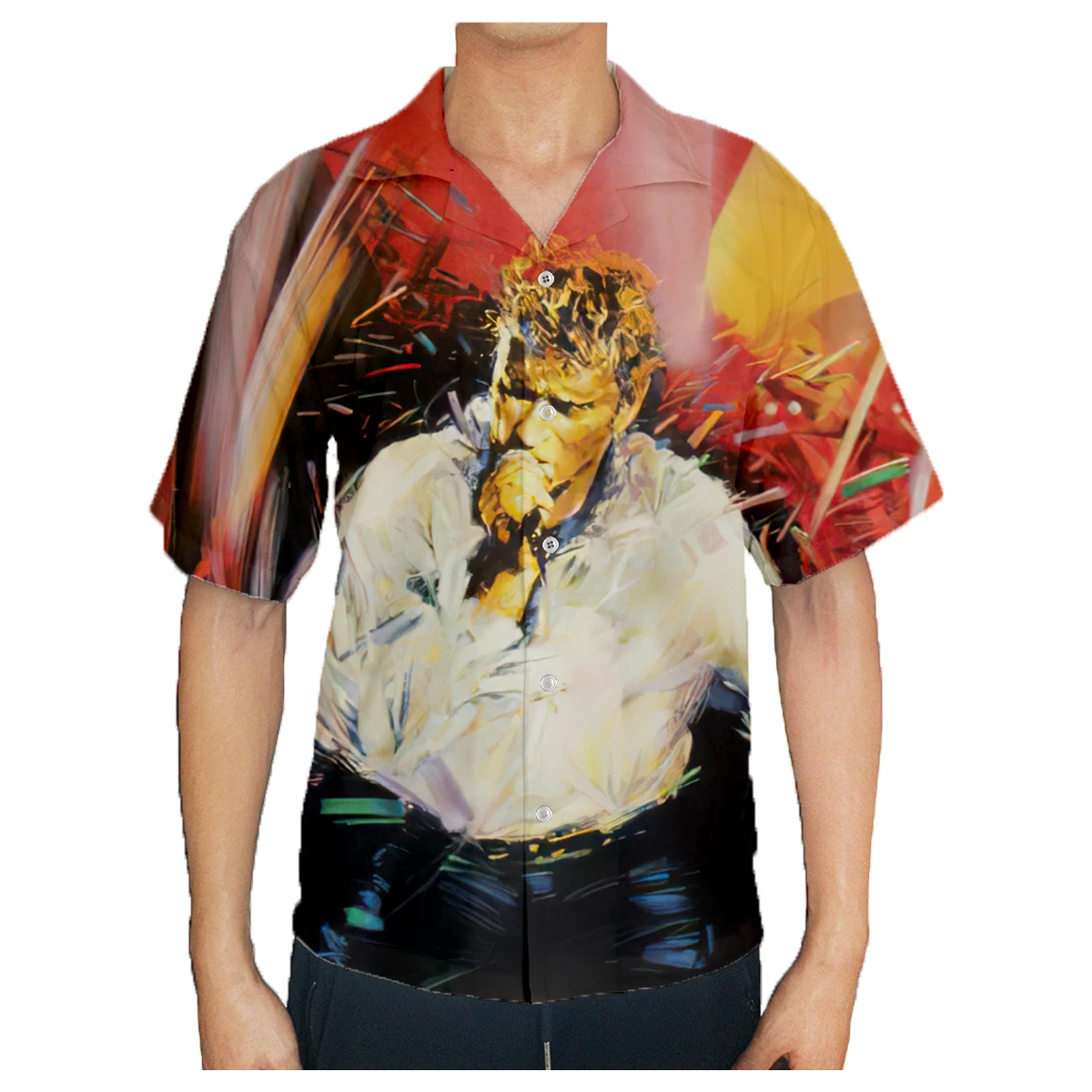 

Johnny Hallyday 3D Print Beach Hawaiian 2021 Summer Shirt Short Sleeve Shirt Streetwear Oversized Camisa Social Chemise Homme-07