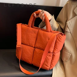 LEFTSIDE Trendy Women's Soft Cloth Shoulder Bag Solid Color Student Tote Bag 2024 Spring Y2k Casual Handbags Crossbody Bags