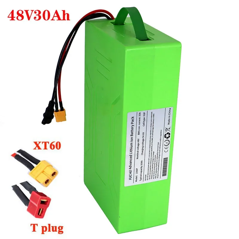 

48V 20ah 13s6p 18650 Lithium Battery Pack 48V 20AH Suitable for 300W 500W800W1000Electrical Cycle Battery Built in XT60 plug