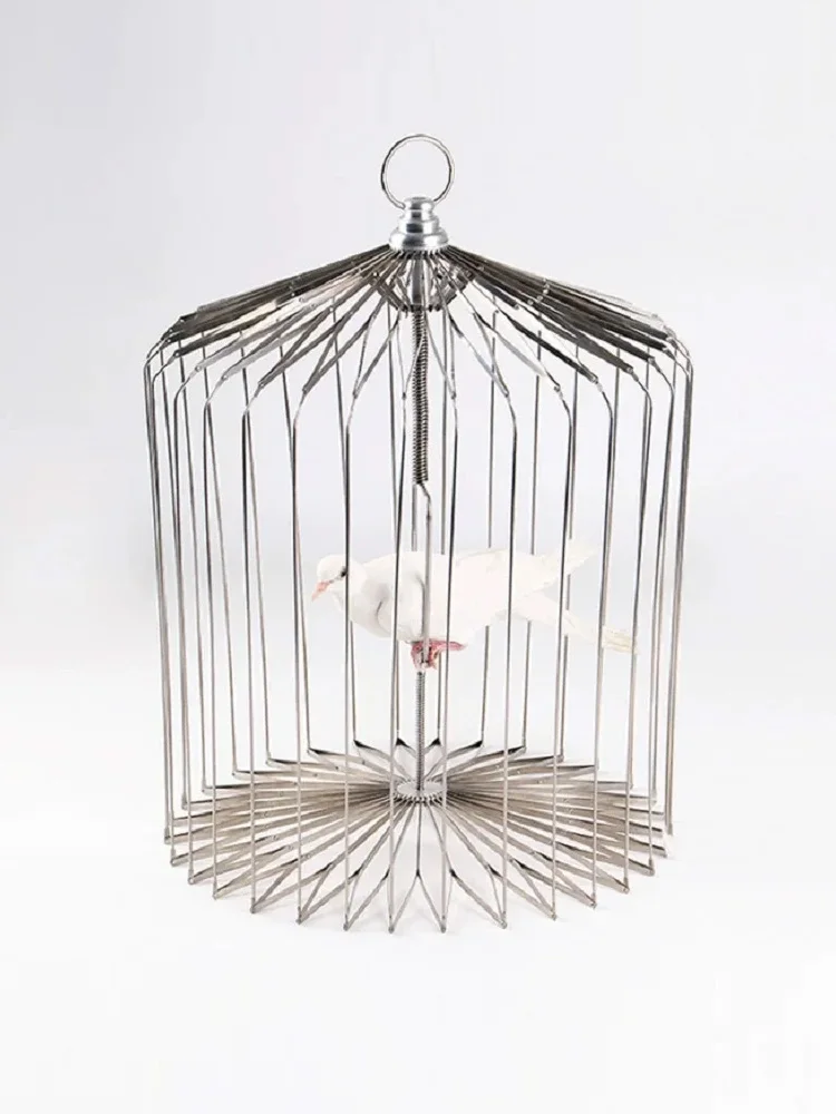 Silver Steel Appearing Bird Cage - small Medium large Size (Dove Appearing Cage) Magic Tricks Illusions Gimmick Prop Accessories