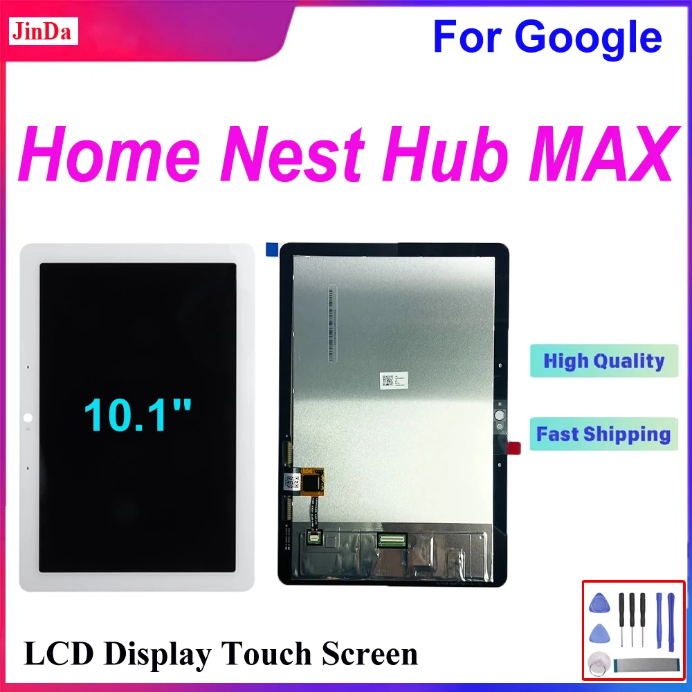 

10,1-дюймовый ЖК-дисплей AAA + для Google Home Nest Hub Max, ЖК-дисплей, дигитайзер сенсорного экрана, запасные части в сборе