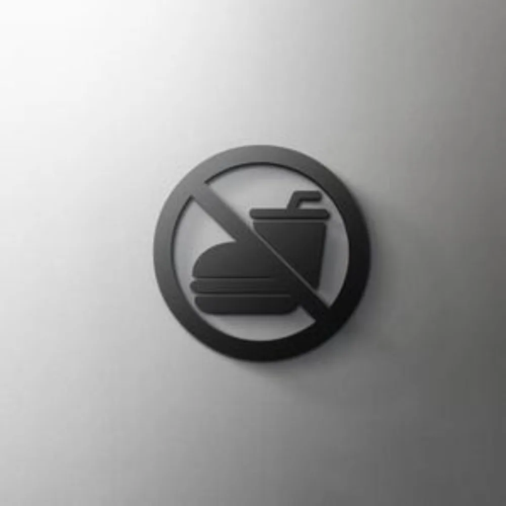 No Food Sign 3D Acrylic Toilet Modern Minimal Self Adhesive Hotel Door Sign