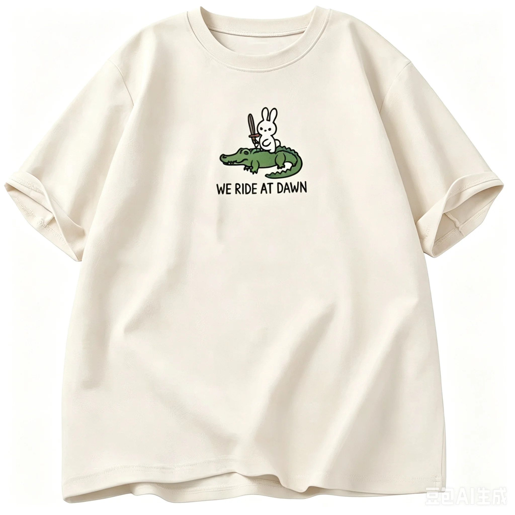 We Ride At Dawn T-Shirt Women Men Bunny and Alligator T Shirt Funny Animal Printed Tshirt O-Neck Short Sleeve Men's Clothing Top