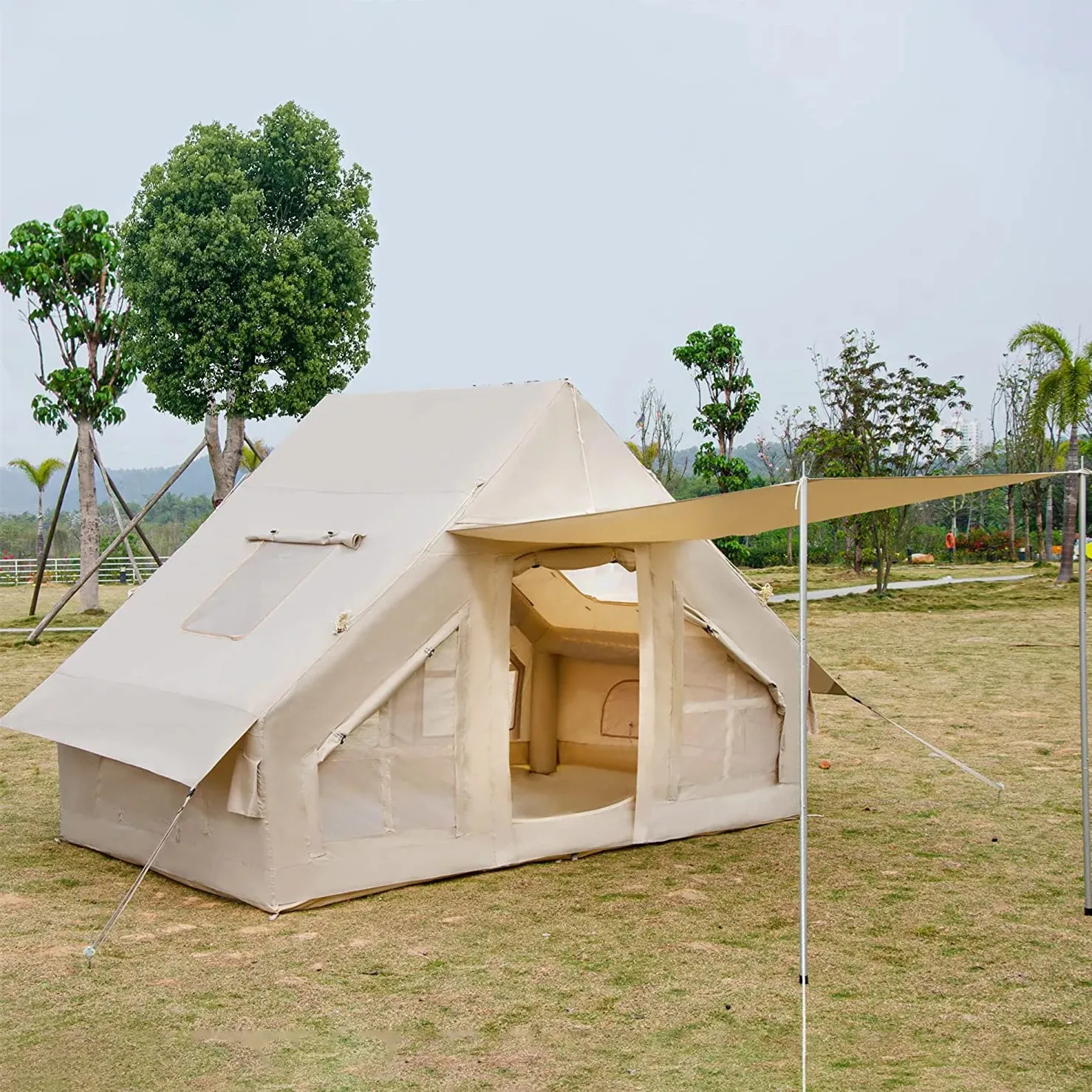 Hot Selling Luxury Four-Season Waterproof PVC Oxford Air Tent Double Layers Quick Automatic Opening for 2-3 People Outdoor