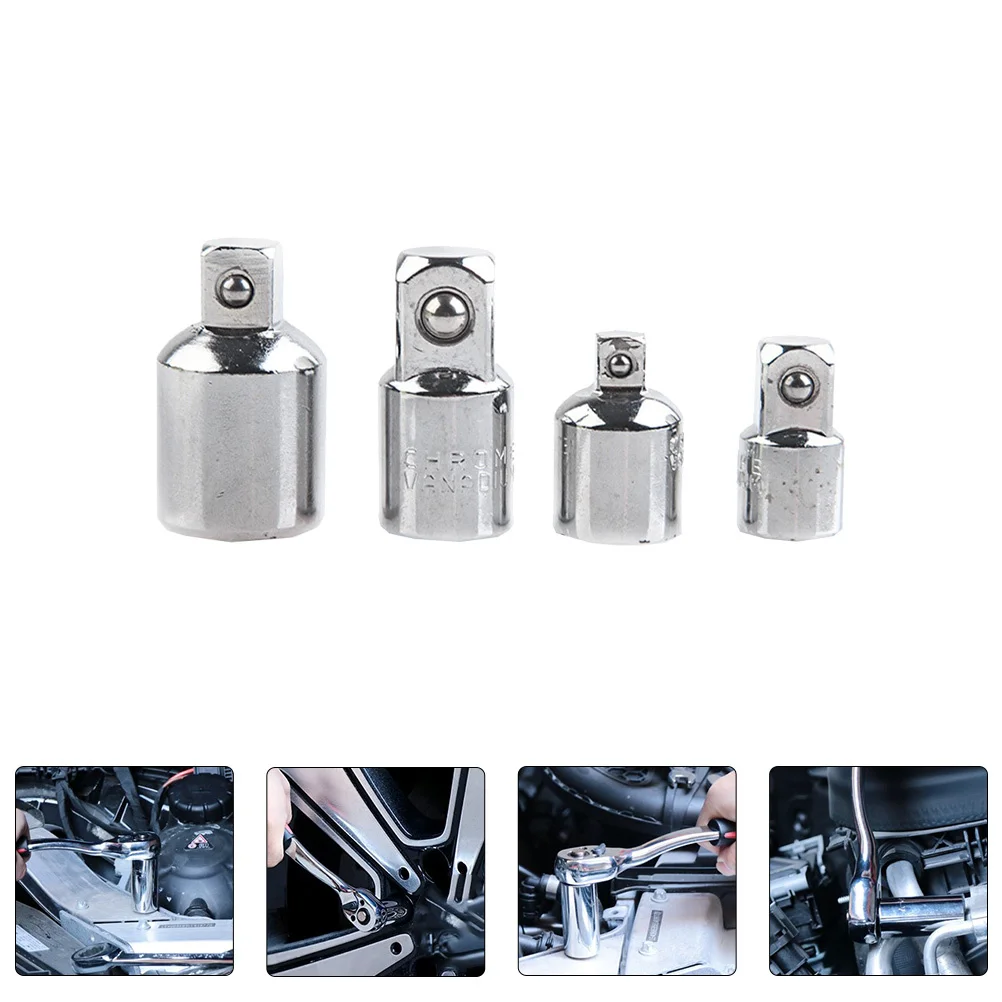 

4pcs Electric Impact Socket Set Durable Steel Adapter Reducer For Drill Driver Square Ratchet Tool Anti-Corrosion Coating Hand