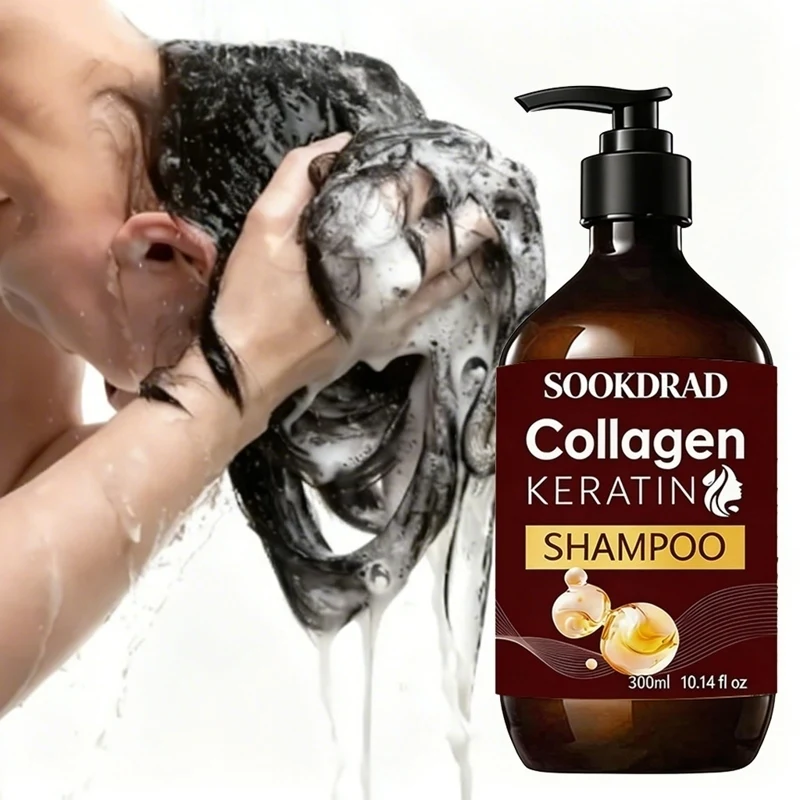 Champú Nutritivo con Keratina, Para Puntas Abiertas, Sin Sulfatos, Cuidado Diario del Cabello, 300ml