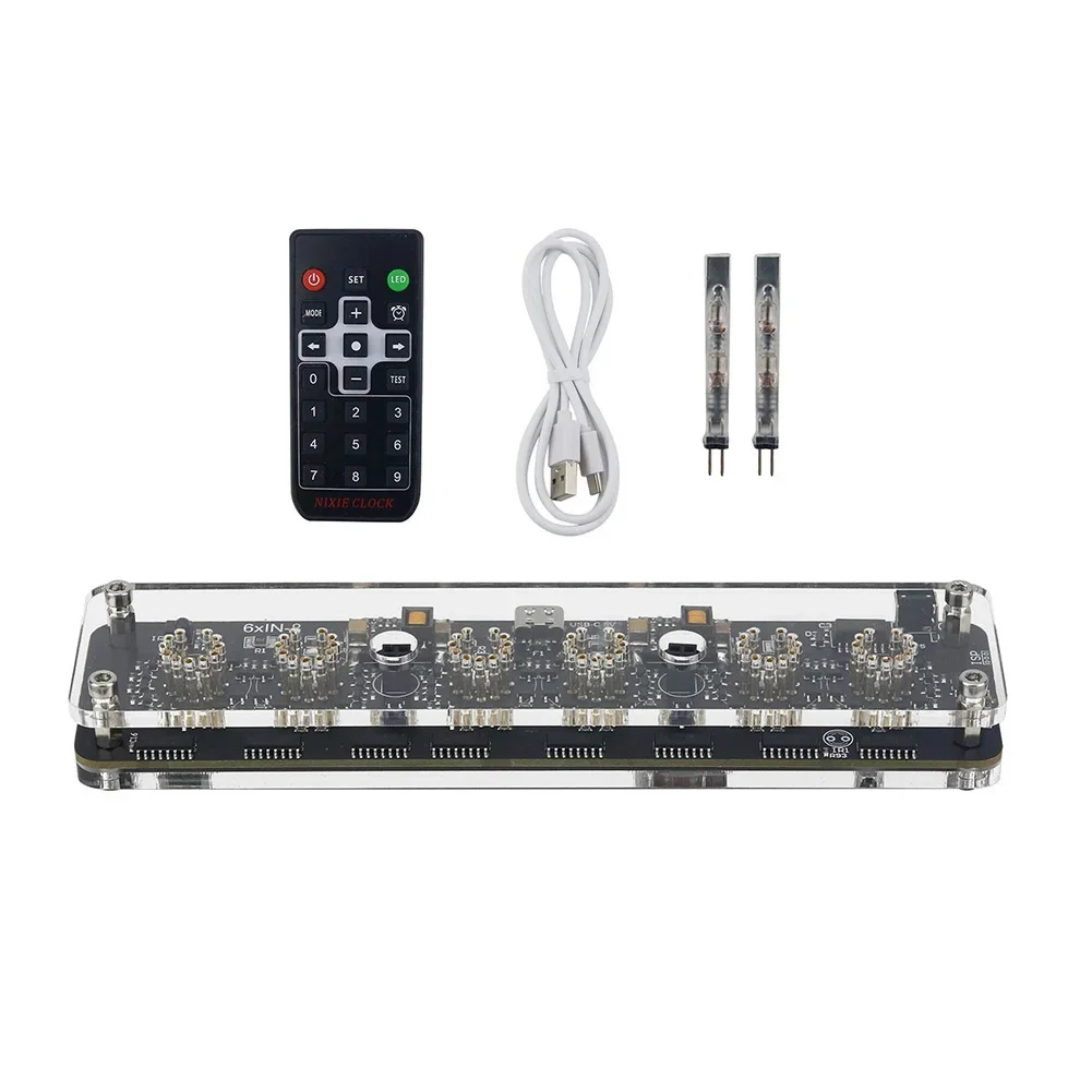 

5V 1A Nixie Tube Clock Stand USB-Type-C IN-8 Advanced Version Nixie Tube Clock Base With Colon Tube And Remote Control Parts