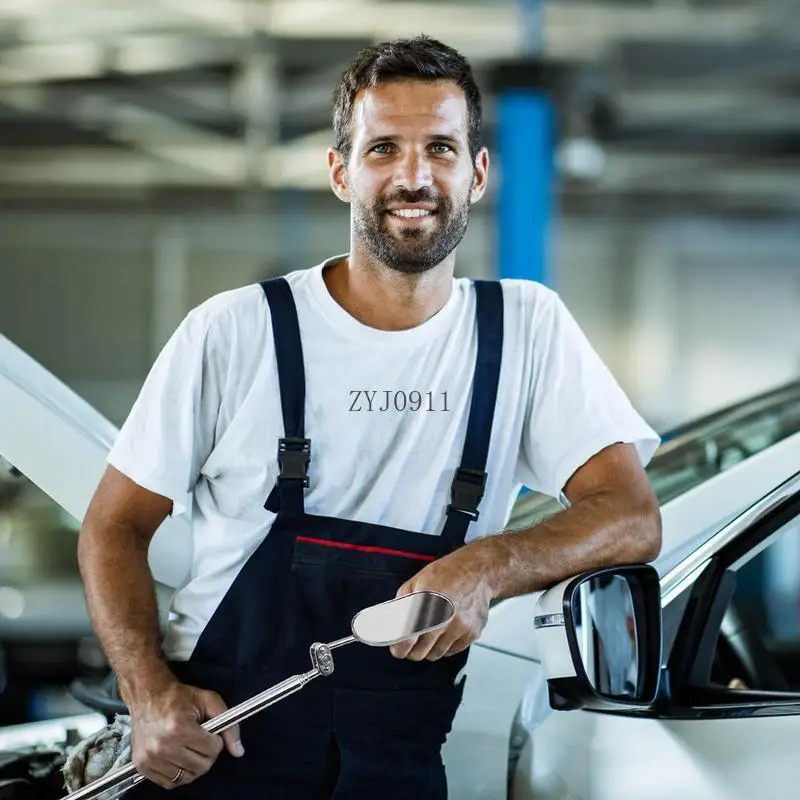 مرآة فحص الماكينة، مرآة ميكانيكا دوران 360 درجة، مرآة تلسكوبية، فحص قابل للتمديد، كشف من الفولاذ المقاوم للصدأ