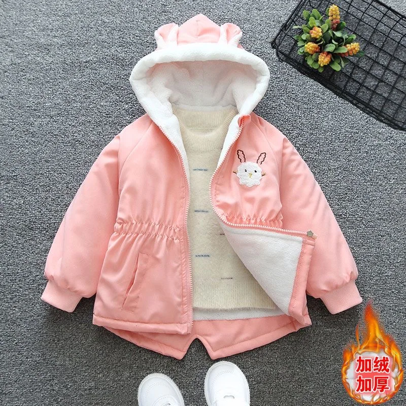 2 3 4 5 6 7 8 Years Baby Girls Jacket Autumn Winter Thick Warm Kids Windbreaker Coats For Girl Christmas Little Princess Outwear