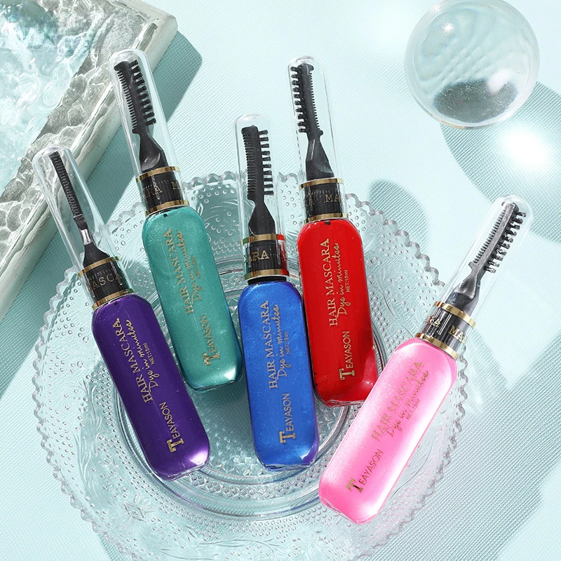 Disposable Hair Colour Dye Temporary Hair Dye Mascara Dual Purpose Washable Hair Coloring Cream DIY Dying Hairstyle Supplies