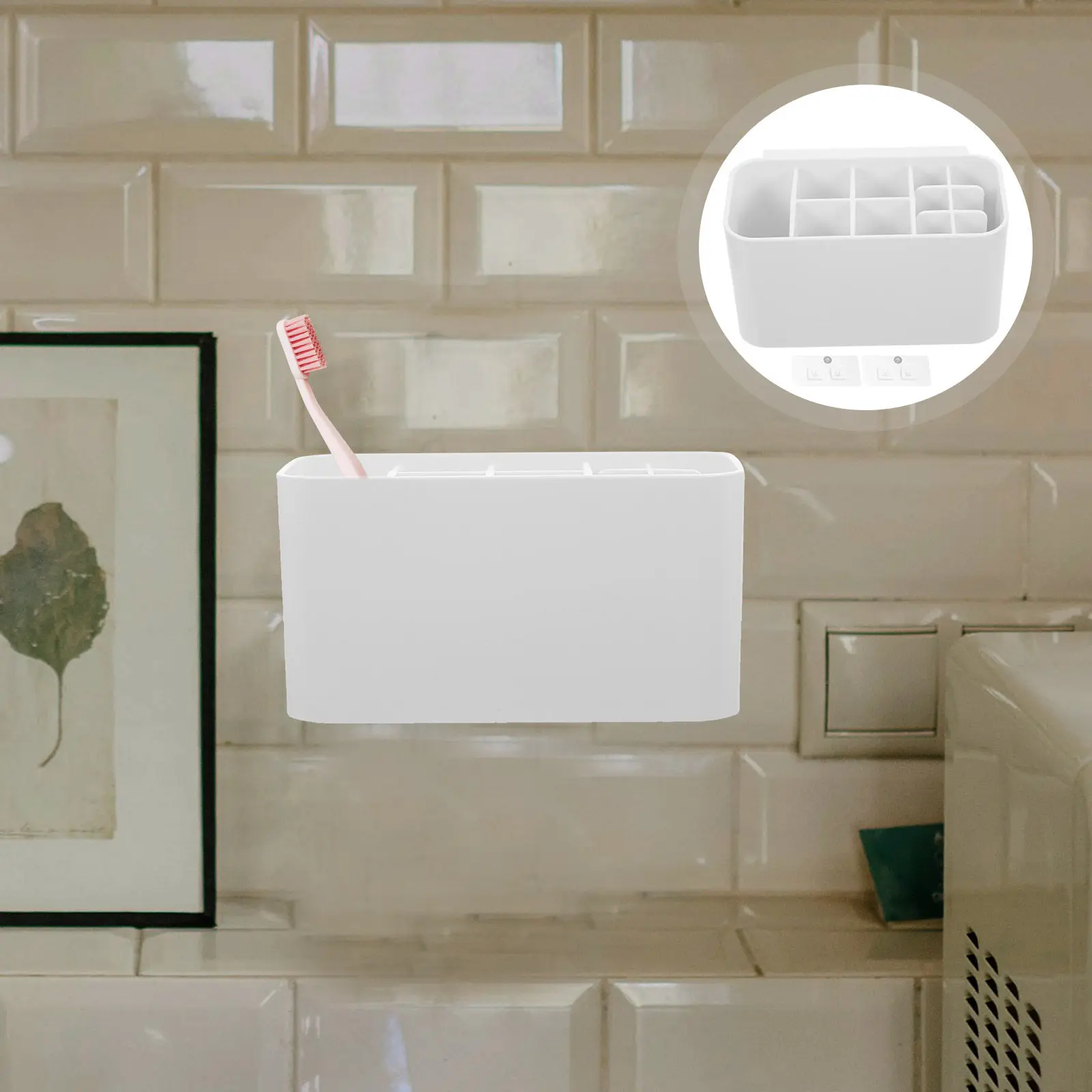 

Держатель для зубных щеток, органайзер для ванной комнаты без сверления, съемный многосекционный контейнер для хранения, настольный органайзер