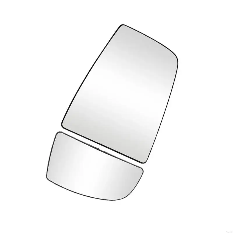M76E Exterior Side Mirror Glass Replacement with Flat 2-Section Glass for Transit-150 250, ABS Backing, and Clip-Secured