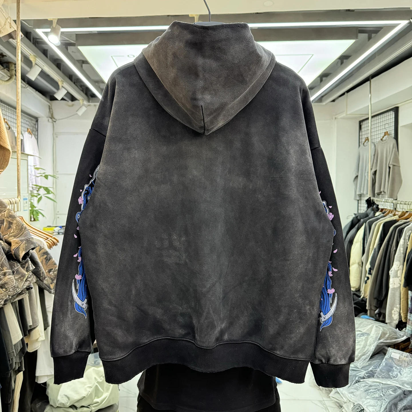 Washed Vintage American Streetwear Hoodie Sweatshirt Loose Casual Overhead Loopback Jacket Youth Autumn Winter Fashion