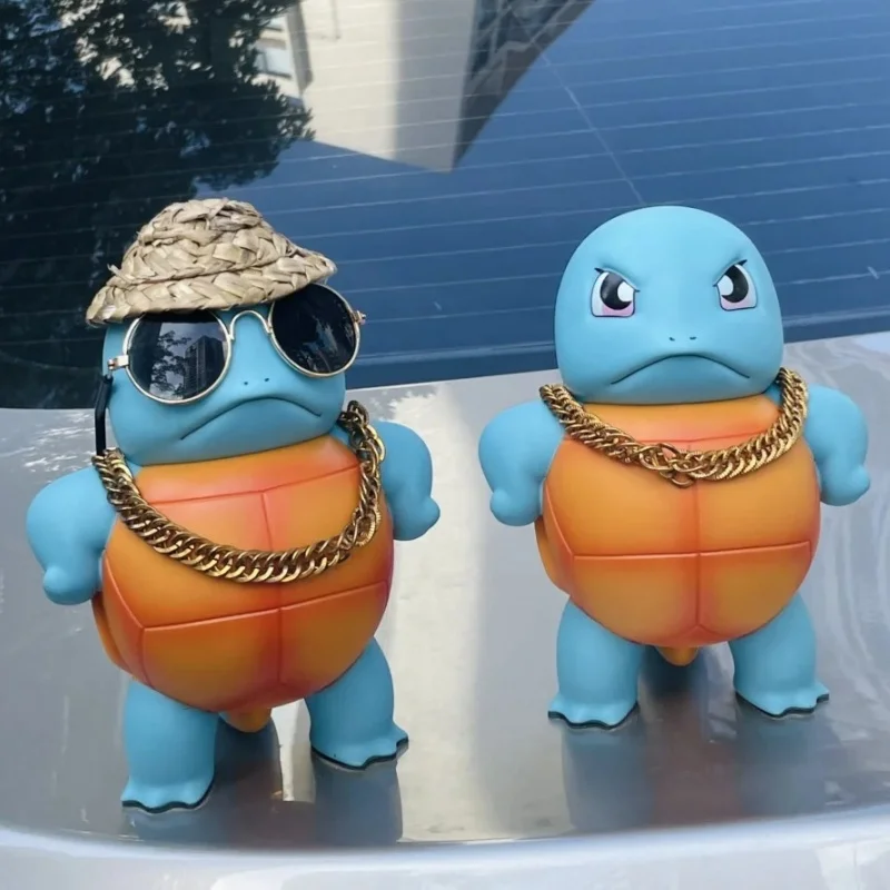 18cm Cartoon PokéMon Tsundere Squirtle Car Decorative Accessories Cute Cartoon Car Exterior Sunroof Pendant Doll Toy Gift