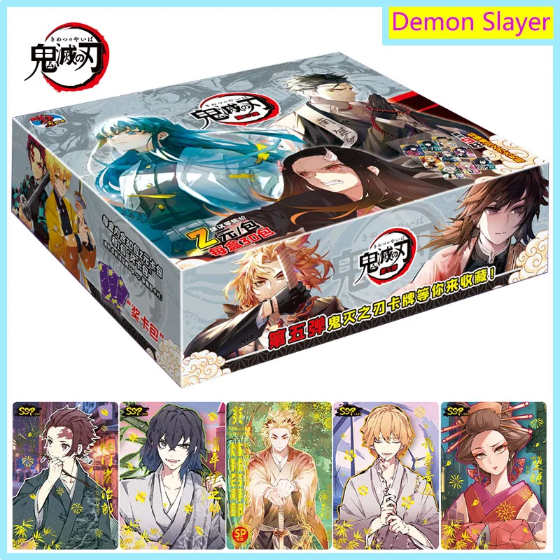 

New Demon Slayer Cards Anime Character Exquisite Peripheral Game Playing Card Booster Box TCG Hobbies Children Birthday Gifts