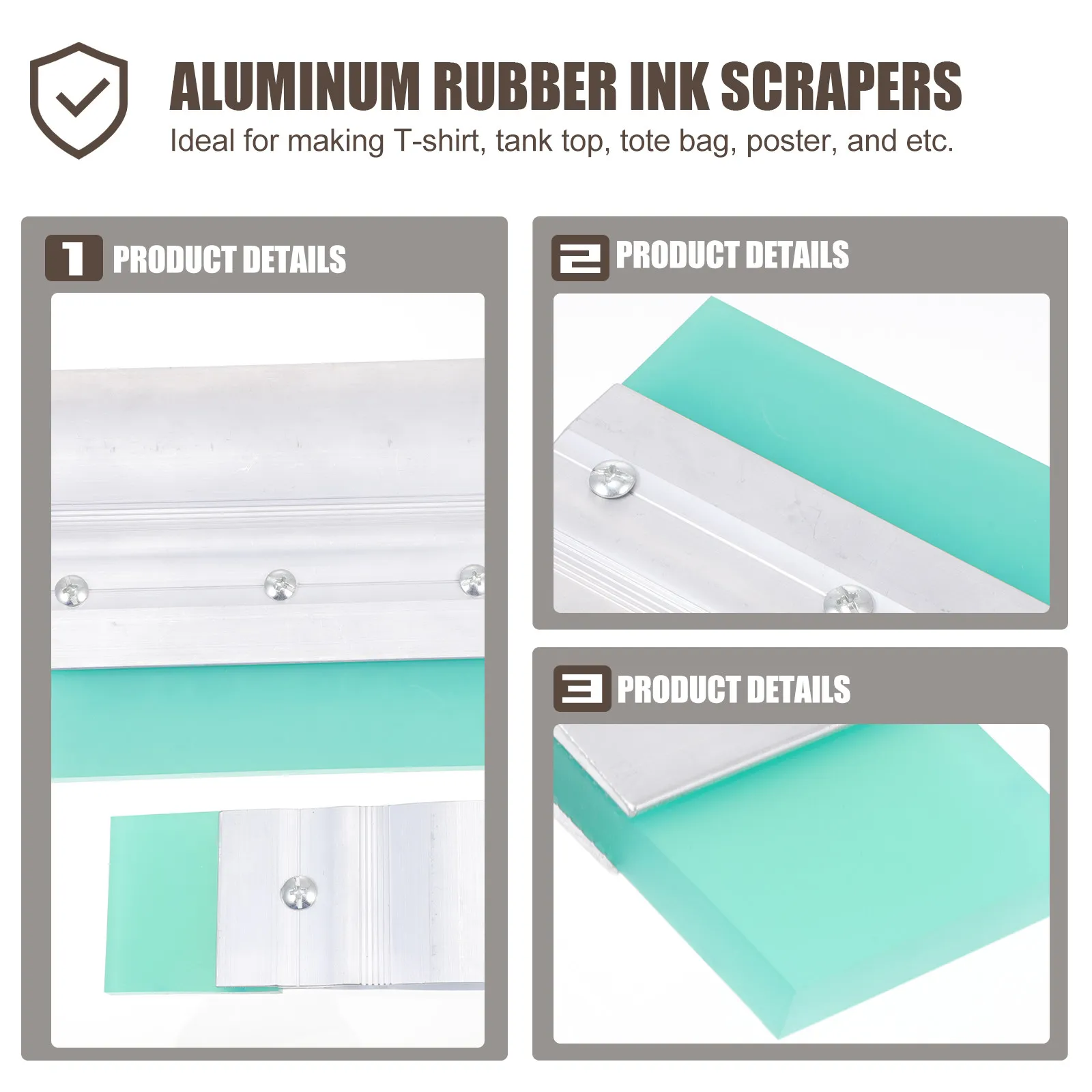 

Набор из 2-х резиновых скребков для трафаретной печати, премиум-класса, алюминиевые, идеально подходят для печати на футболках, сумках-шоперах, плакатах и других изделиях.