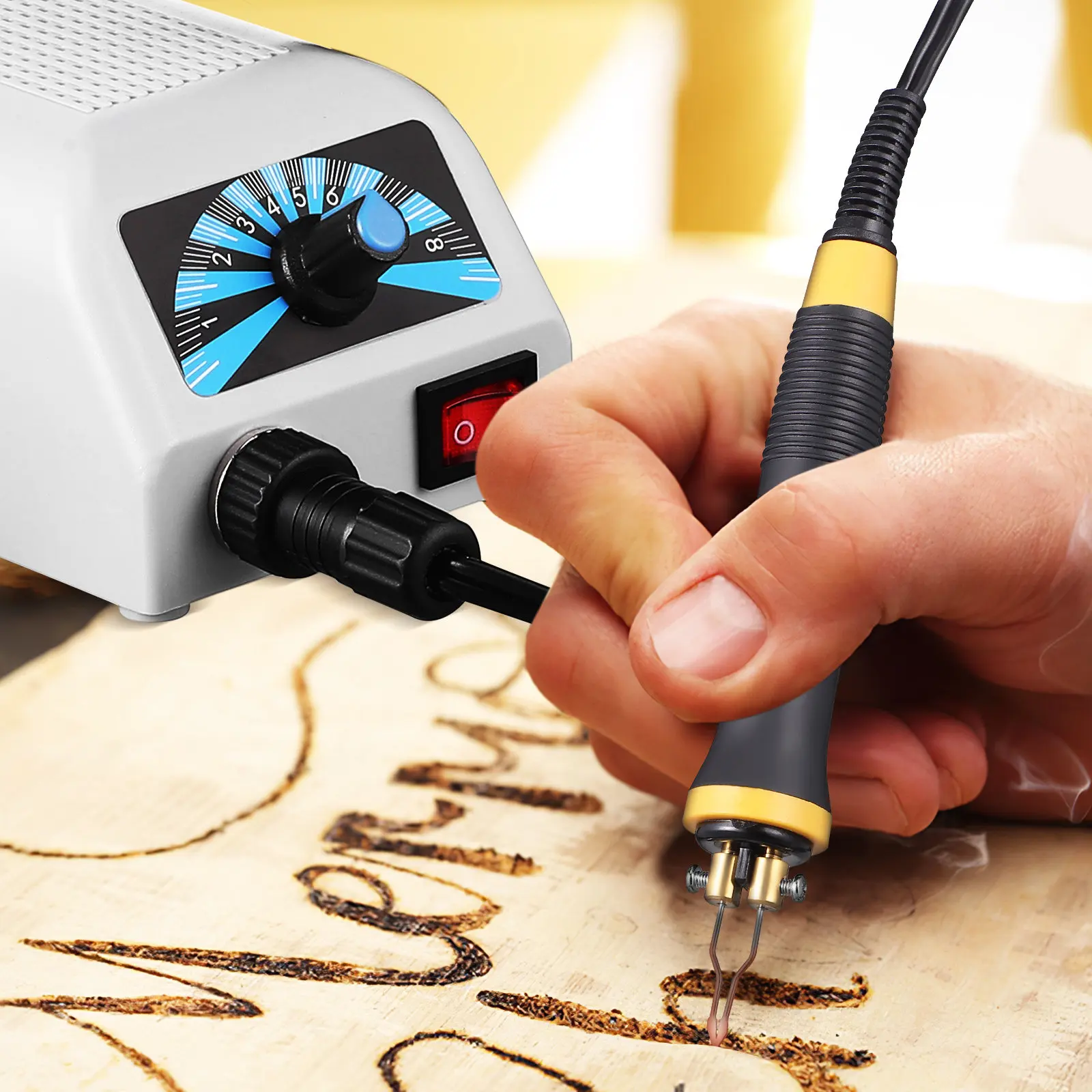 

Wood Burning Pen Set for Precision Pyrography Engraving and Embossing Craft Projects on Multiple Surfaces Complete DIY Kit