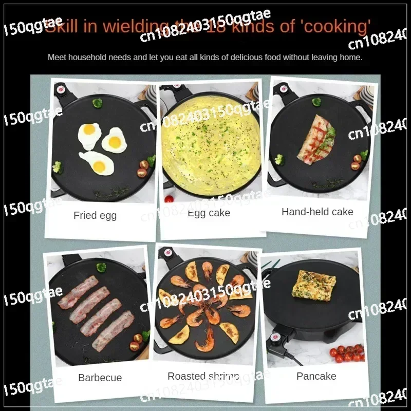 Máquina eléctrica para hacer tortitas/grill de 40 cm, sartén eléctrica antiadherente, máquina para frutas