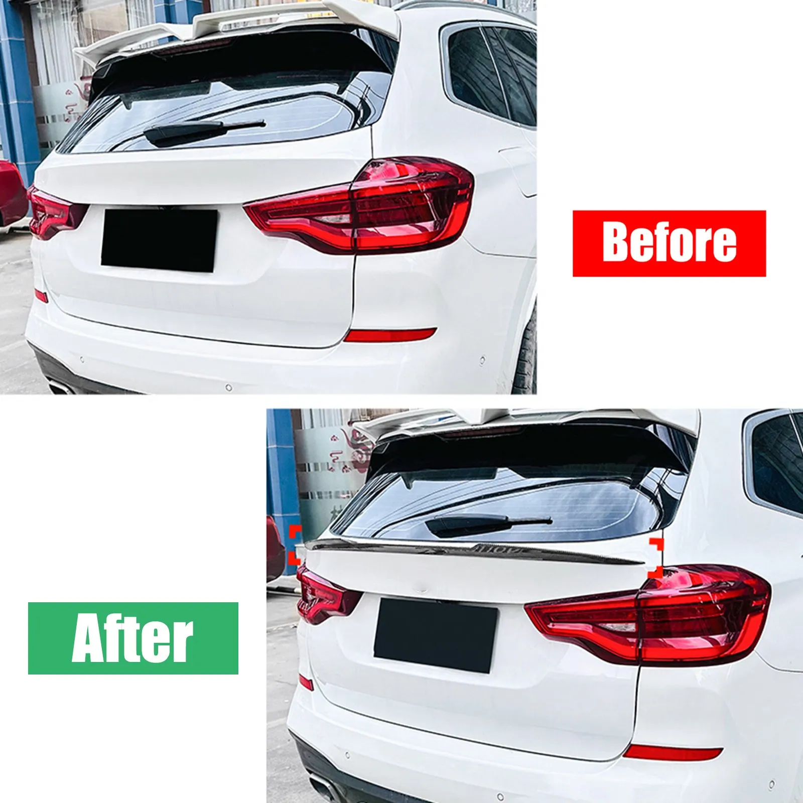 

For BMW X3 G01 LCI M Sport 2018-2024 Car Rear Bumper Roof Trunk Splitter Spoiler Top Wing Auto Accessories