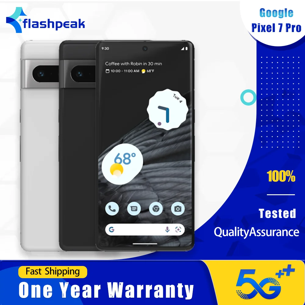 هاتف جوجل بيكسل 7 برو 7Pro 5G الأصلي 128GB/256GB 6.7 "50MP + 48MP + 10.8MP NFC Google Tensor G2 ثماني النواة هاتف ذكي