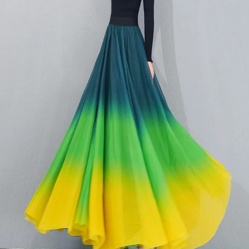 2026 Spring Summer Elegant Dancing skirt Big Hem FULL CIRCLE Round Elegant Long Skirt  with Maxi flowy skirt women Skirts