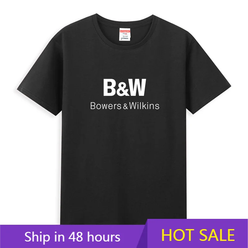 

2025 Men T Shirt Casual Bowers Wilkins Logo T-shirt Graphic Summer Short Sleeves 100% Cotton S-3XL