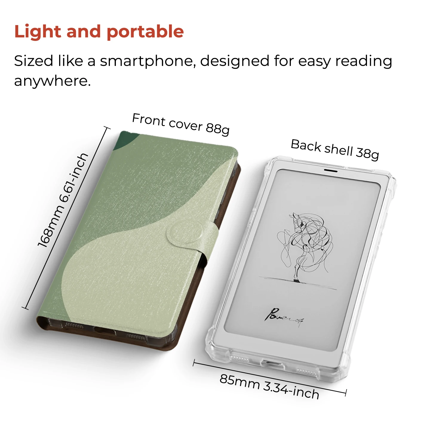 Magnetic Protective Case for Boox P6 Palma Bigme Hibreak Pro Ireader Tango2 Flip Protective Shell with Detachable TPU Clear Case