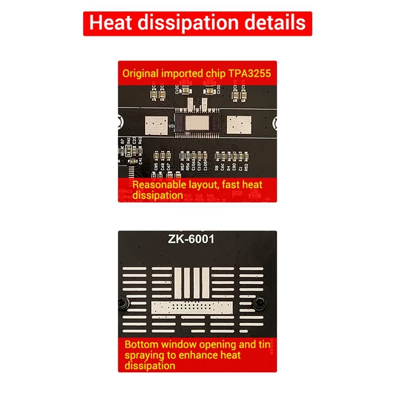 ZK-6001 Digital Power Amplifier Board 2.1 Channel 600W Subwoofer TPA3225 Bluetooth Amplifier Module With Shielded Wire