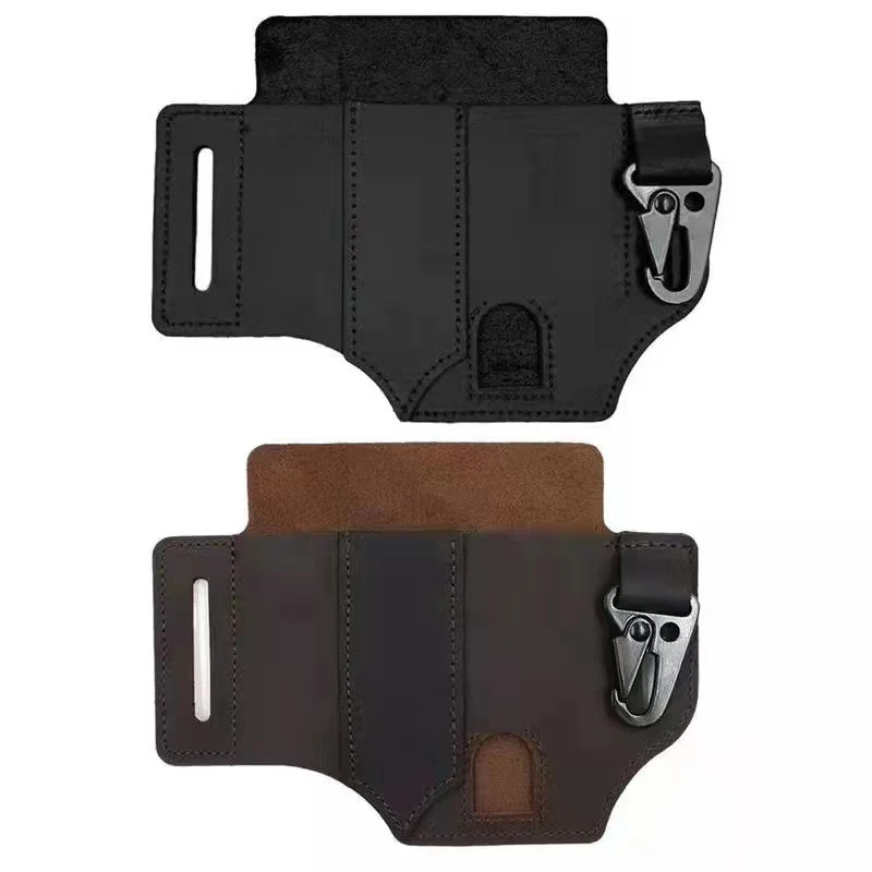 Tactical Multi Tool Belt Leather Bag Portable Tool Storage Bag Holster Outdoor Camping Hunting Waist Leather Pocket image 5