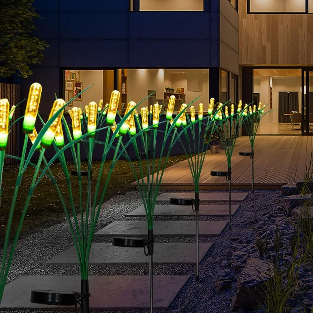 Warm Light Solar Garden Lights Energy Saving Auto-On System Solar Reed Lights Waterproof Design Intelligent Control