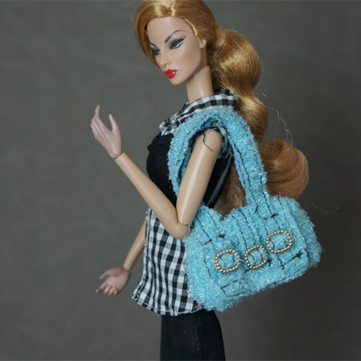 1/6 Supermodel Doll Accessories For 30CM Doll Fashion Winter Hat + Luxury Handbag Daily Dress Up Accessories