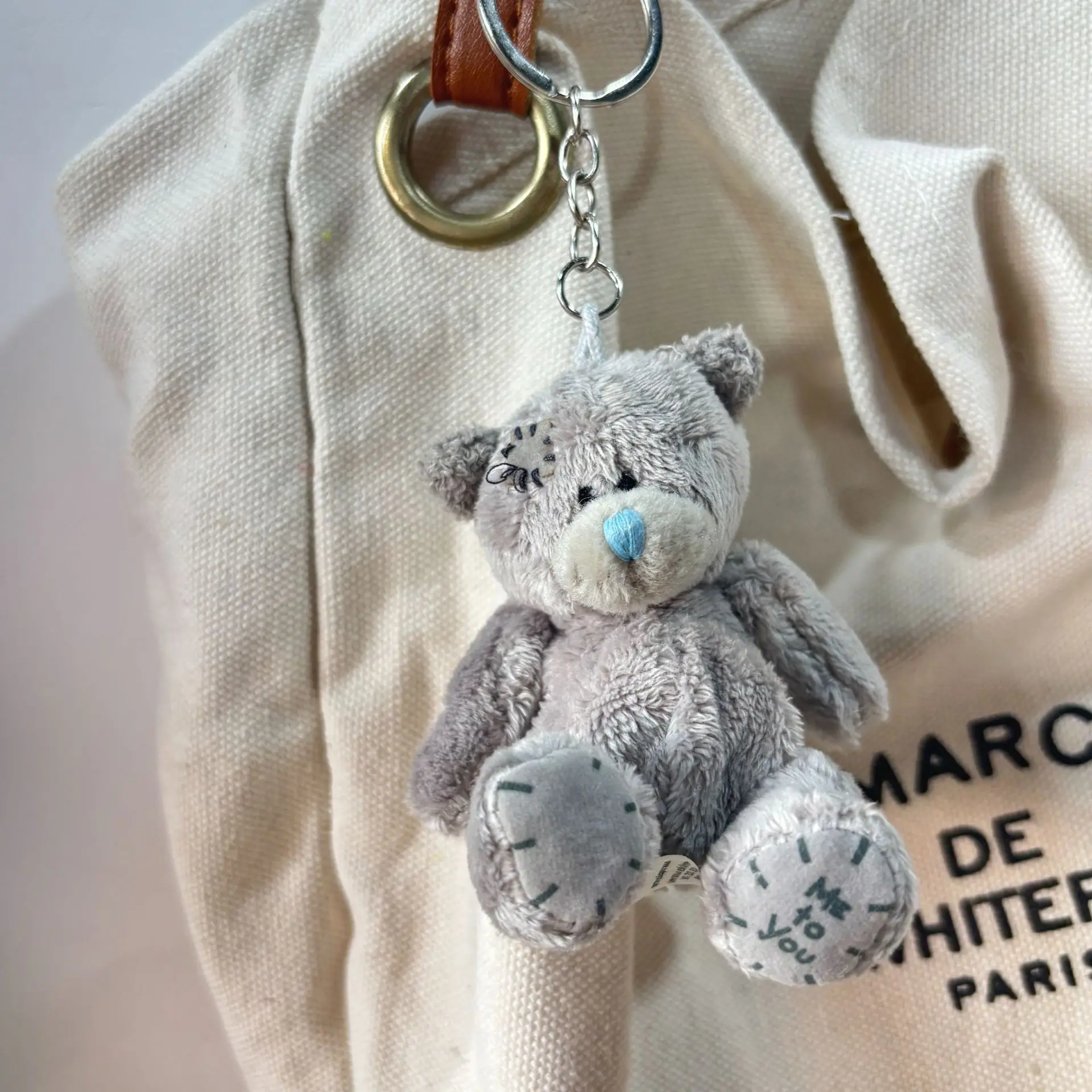 Muñeco de oso Kawaii de 6cm, bolsa de juguete de peluche, oso conjunto de dibujos animados, muñeco de peluche, llavero colgante, piezas Diy, accesorios, regalos de cumpleaños
