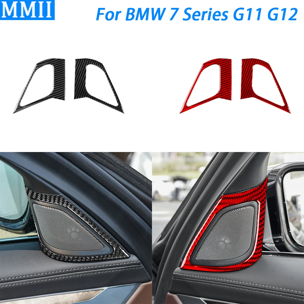 

For BMW 7 Series G11 G12 2015-2022 Carbon Fiber Door A-pillar Spealer Horn Cover Car Interior Decoration Accessories Sticker