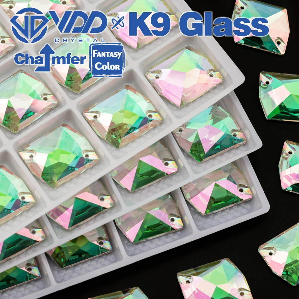VDD S270 Chroma Shimmer K9 Glas aufnähbare Strasssteine, hochwertige AAAAA Kristall-Flachrückseite zum Aufnähen – Detail 4