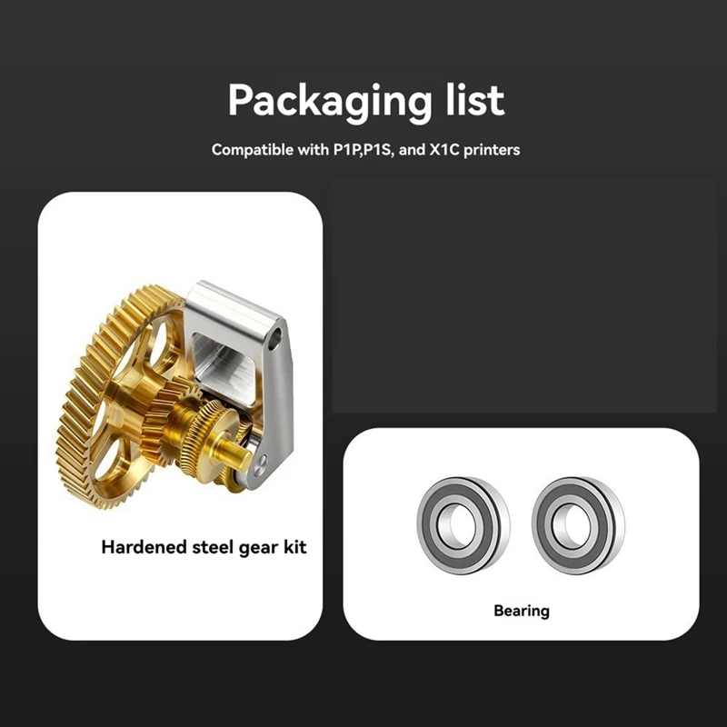 

For X1/P1S Extruder Gear Hardened Steel+Brass Gear Nano-Coated Feed Wheel Kit for P1S-ABVP
